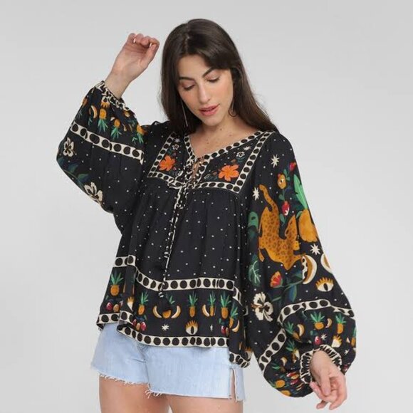Farm Rio Brazil Blouse - Picture 1 of 9